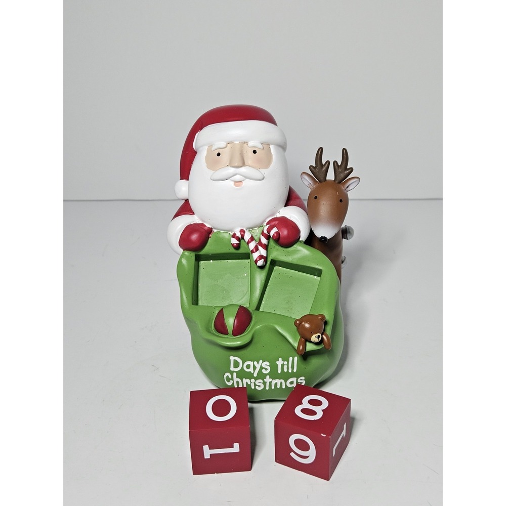Hallmark Santa Claus‎ Reindeer Christmas Countdown Block Calendar Days Till Xmas